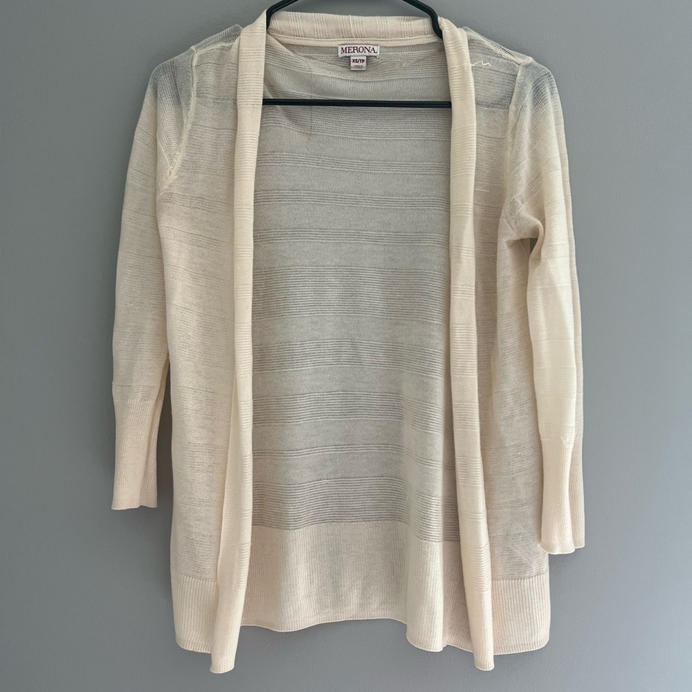 Merona Women's Ivory Open-Front Cardigan